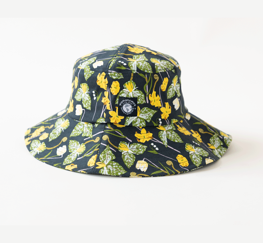 Cotton Bucket Sun Hat in Woodland Garden