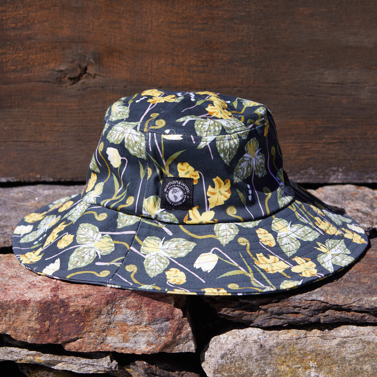Cotton Bucket Sun Hat in Woodland Garden