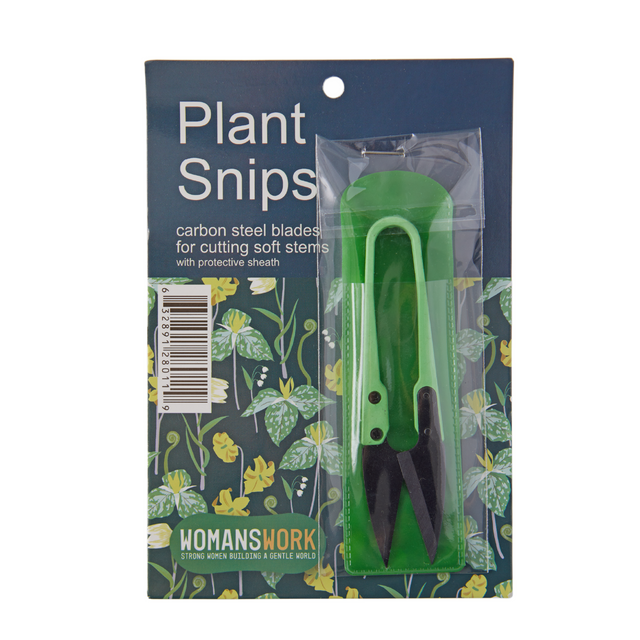 Green plant snips in packaging with 'WomansWork' branding on a white background