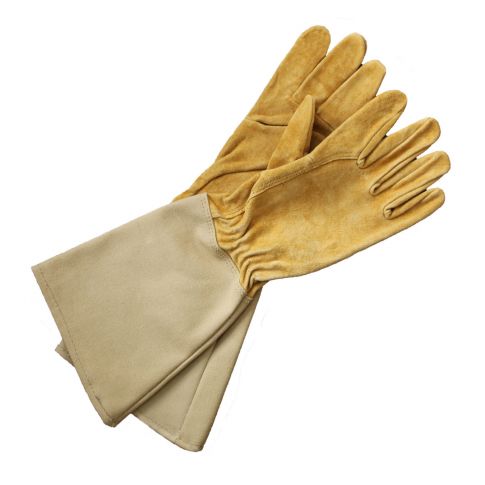 Manswork Leather Gauntlet Glove with Canvas Cuff