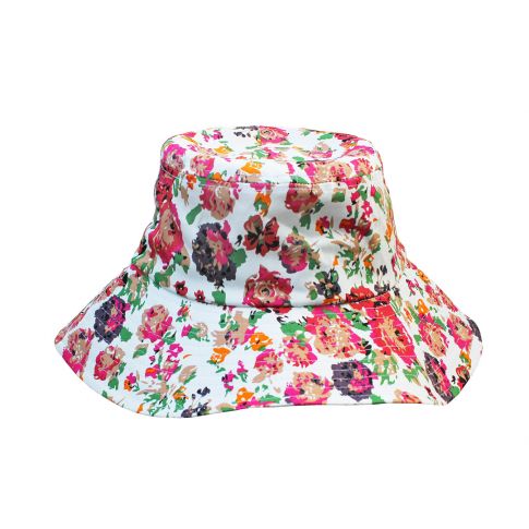 Cotton Bucket Sun Hat --Cottage Rose